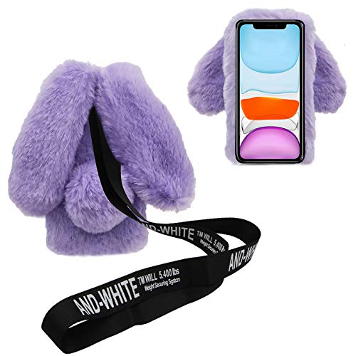 DasKAn Kompatibel mit iPhone 11 Pro Max 6,5" 3D Hasenohren Plüsch Hülle, Glänzend Strass Diamant Design Stoßfest Fallschutz Winter Warm Weich Kaninchen Flauschig Fell Schutzhülle, Lila DasKAn Kompatibel mit iPhone 11 Pro Max 6,5" 3D Hasenohren Plüsch Hülle, Glänzend Strass Diamant Design Stoßfest Fallschutz Winter Warm Weich Kaninchen Flauschig Fell Schutzhülle, Lila von DasKAn