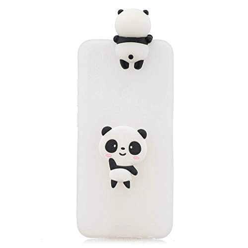 DasKAn Panda 3D Karikatur Silikon Hülle für Xiaomi Redmi Note 8, Lustig Süße Tiere Muster Ultra Dünn Schlank Matt Weich Gummi Rückseite Handyhülle Stoßfest Kratzfest Flexibel Schutzhülle,Weiß#2 von DasKAn