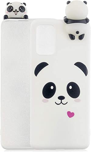 DasKAn Panda 3D Silikon Hülle für Samsung Galaxy A34 5G, Rosa Herz Karikatur Tiere Muster Einfarbig Matt Ultra Dünn Weich Gummi Rückseite Handy Tasche Kratzfest Stoßfest TPU Schutzhülle, Weiß #1 von DasKAn