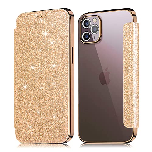 DasKAn für iPhone 13 Mini 5,4" Glitzer Klappbar Hülle, Glänzend PU Leder und Durchsichtig Dünn Weich Silikon Vorne und Hinten Handyhülle mit Kartenfach Standfunktion Ganzkörper Schutzhülle, Gold DasKAn für iPhone 13 Mini 5,4" Glitzer Klappbar Hülle, Glänzend PU Leder und Durchsichtig Dünn Weich Silikon Vorne und Hinten Handyhülle mit Kartenfach Standfunktion Ganzkörper Schutzhülle, Gold von DasKAn