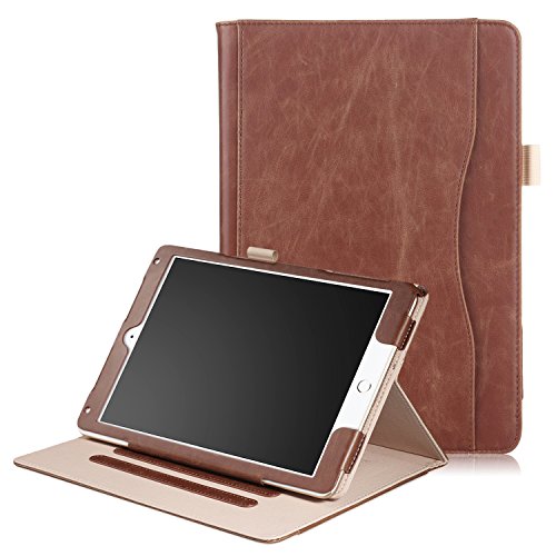 Dasaja iPad 10.2 (2019/2020/2021) /Air 3 10.5 (2019) /Pro 10.5 (2017) braune Ledertasche inkl. 3-Fach Standfuß von Dasaja