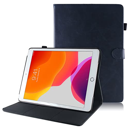 Dasaja iPad 10.2 (2019/2020 / 2021) Leder Hülle Case Dunkelblau von Dasaja