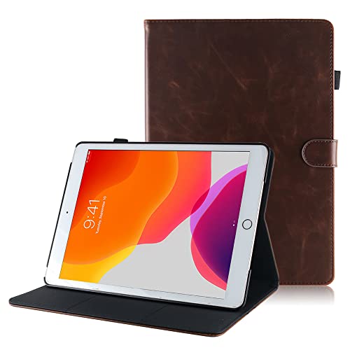 Dasaja iPad 10.2 (2019/2020 / 2021) Leder Hülle Case Dunkelbraun von Dasaja