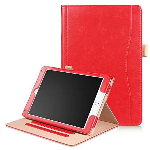 Dasaja iPad Air 1 / Air 2/9.7 (2017) / 9.7 (2018) Leder Case / Hülle rot inkl. Ständer mit 3 Positionen von Dasaja