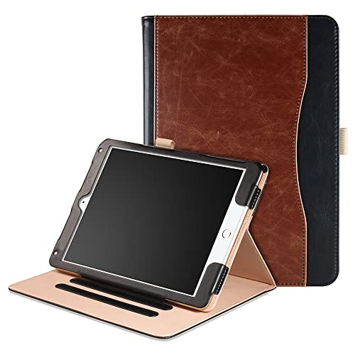 Dasaja iPad Air 1 / Air 2/9.7 (2017/2018) Leder Case / Hülle - inkl. 3-Positionen - Braun Schwarz von Dasaja