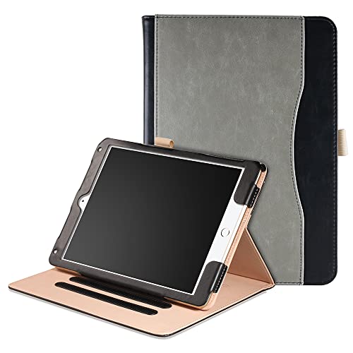 Dasaja iPad Air 1 / Air 2/9.7 (2017/2018) Leder Case / Hülle - inkl. Ständer mit 3 Positionen - Grau Schwarz von Dasaja