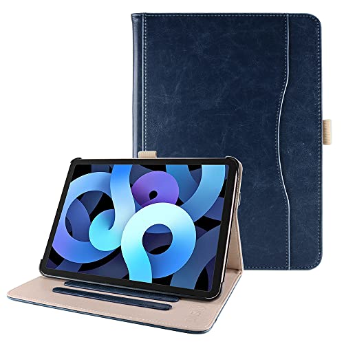 Dasaja iPad Air 4 10.9 (2020) / iPad Air 5 10.9 (2022) Lederhülle blau inkl. 3-Positionen Ständer von Dasaja