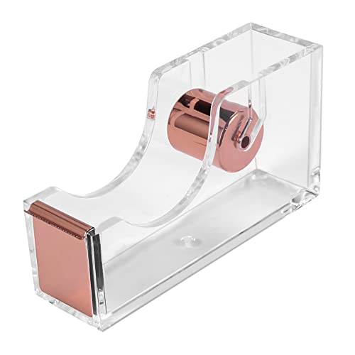 Dasertoe Deluxe Acryl Design Klebebandabroller für Büro Schreibtisch, Transparent Roségold von Dasertoe