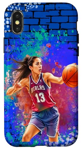 Bunte Basketball Mädchen Sport Sport Springen Weiblich Hülle für iPhone X/XS Bunte Basketball Mädchen Sport Sport Springen Weiblich Hülle für iPhone X/XS von Dashin' Dogz