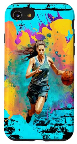 Coole Basketball-Basketball-Fan für Mädchen Hülle für iPhone SE (2020) / 7 / 8 von Dashin' Dogz