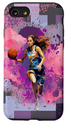 Fan von Basketballspringen, niedlicher Hoops-Hoops-Fan für Mädchen Hülle für iPhone SE (2020) / 7 / 8 von Dashin' Dogz