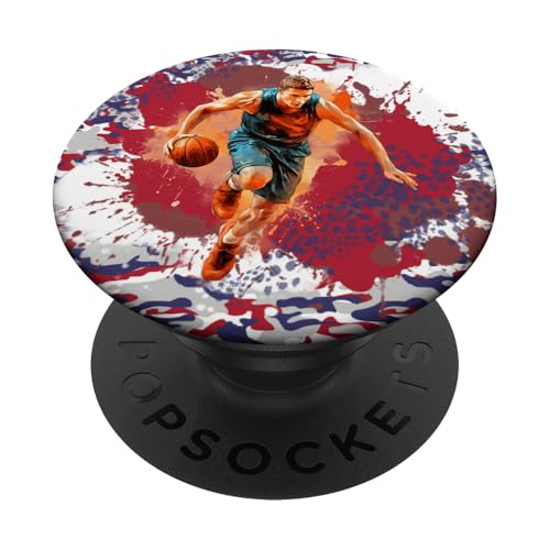 Jungen Basketball spielt Sport Liebhaber Fan PopSockets Klebender PopGrip Jungen Basketball spielt Sport Liebhaber Fan PopSockets Klebender PopGrip von Dashin' Dogz