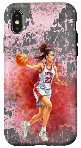 Mädchen Basketball Springen Aquarell Schießreifen Hülle für iPhone X/XS Mädchen Basketball Springen Aquarell Schießreifen Hülle für iPhone X/XS von Dashin' Dogz