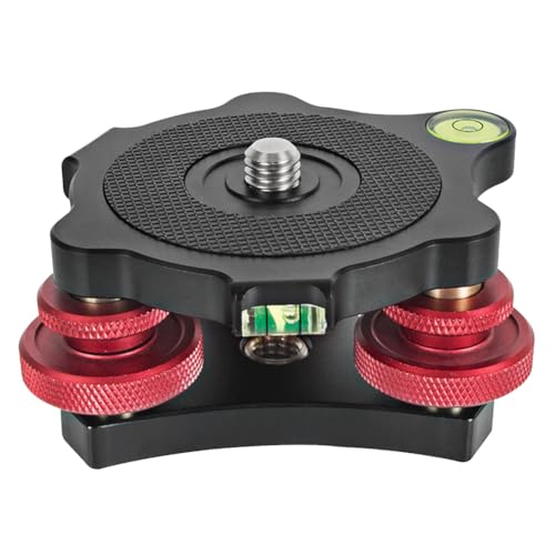 Dasing 1 Stück Stativ-Nivellierungsbasis, NivelliergeräT, Einstellbasis, Schwenken, Nivellierplatte, DSLR-Kamera, Einstelltischbasis von Dasing