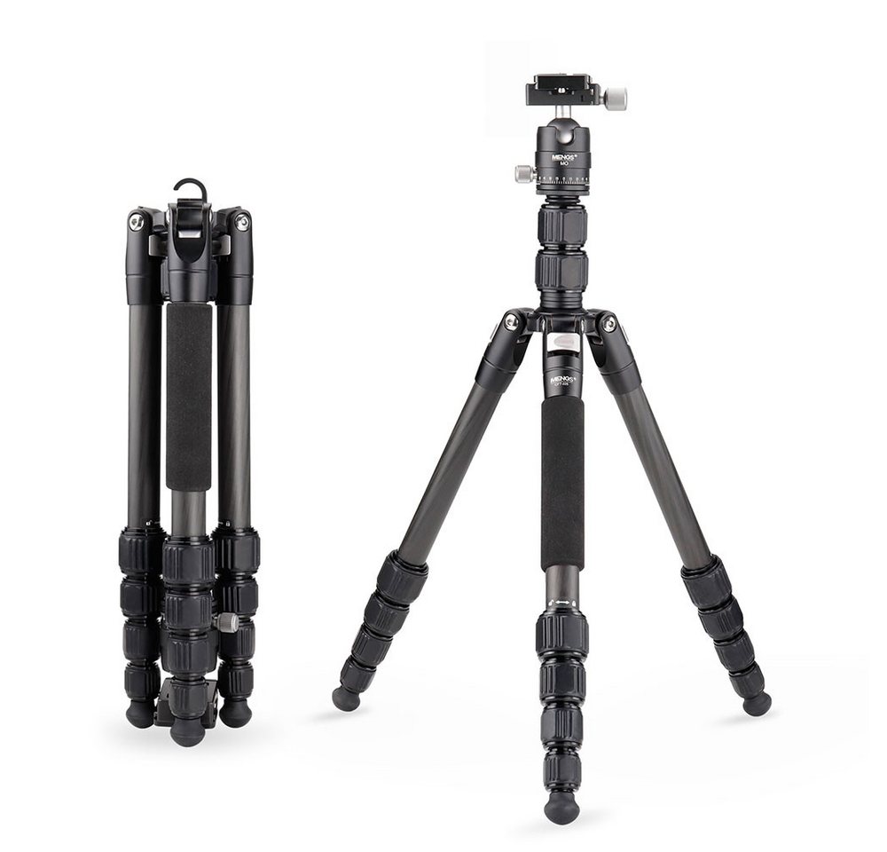Daskoo Profi Kamera Stativ Kohlefaser + 360° Drehbar Kugelkopf Stativ 148cm Dreibeinstativ (mit einem Höhenbereich von 35,5 - 148 Zentimeter) von Daskoo