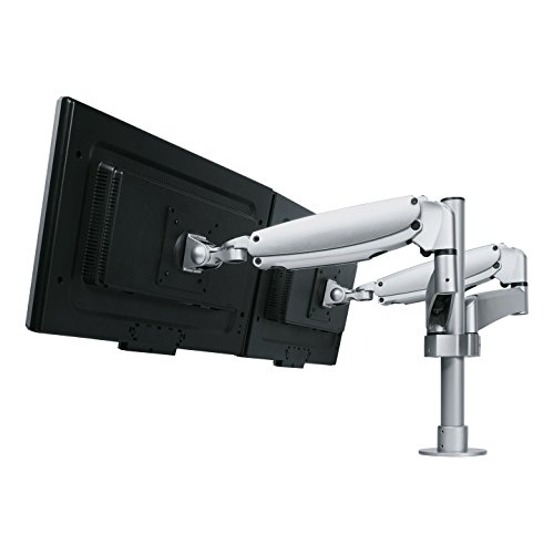 Dataflex 592 ViewMaster M6 Monitorarm (Tragkraft max. 10kg, bis 61 cm (24 Zoll) Bildschirmdiagonale, VESA: MIS-D 75x75/100x100mm kompatibel, Säule Höhe: 350mm) Silber von Dataflex