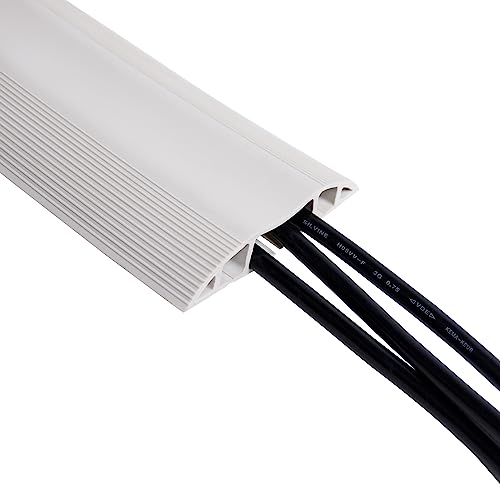 Dataflex Addit Kabelabdeckung 300cm Grau - Gerade Kabelrinne mit Anti-Rutsch-Kanten, Kabelschutz mit 3 großen separaten Rinnen, geeignet für 6 Kabel von 7mm, Selbstklebeband von Dataflex