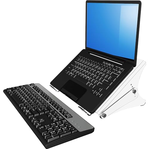 Dataflex Addit Notebookständer - Verstellbar 49.450, Acrylglas, Ergonomischer Laptopständer für Laptops bis 15", Höhenverstellbar 134-204mm in 5 Stufen, Belastbarkeit bis 6kg von Dataflex