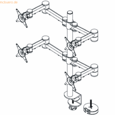 Dataflex Monitorarm ViewMate Style 622 für 4 Monitore silber von Dataflex