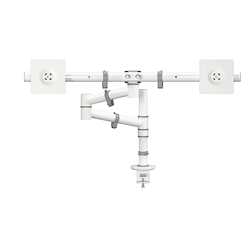 Dataflex Viewgo Monitorarm - Schreibtisch 130 Weiß, Platzsparender ergonomischer Monitorhalterung für 2 Bildschirme, 210mm Höhenverstellung, Max. 4kg pro Monitor, Unterstützt Hoch- und Querformat, Einfache Installation Dataflex Viewgo Monitorarm - Schreibtisch 130 Weiß, Platzsparender ergonomischer Monitorhalterung für 2 Bildschirme, 210mm Höhenverstellung, Max. 4kg pro Monitor, Unterstützt Hoch- und Querformat, Einfache Installation von Dataflex