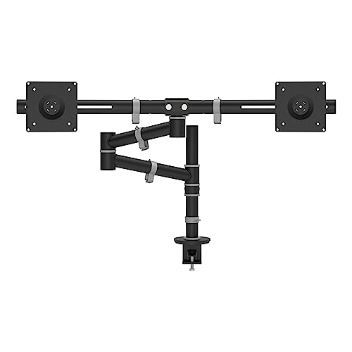 Dataflex Viewgo Monitorarm - Schreibtisch 133 Schwarz, Platzsparender ergonomischer Monitorhalterung für 2 Monitore, Höhenverstellung, Max. 4kg pro Bildschirm, Unterstützt Hoch- und Querformat, Einfache Installation von Dataflex