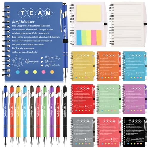 10 Sets Team Kollegen Dankeschön Abschiedsgeschenke- Inspirierende Morandi Spiral Notizblöcke Notizheft Metal Motivation Kugelschreiber Kleines Geschenk für Mitarbeiter Kollegin Jobwechsel Team von DatingShiny