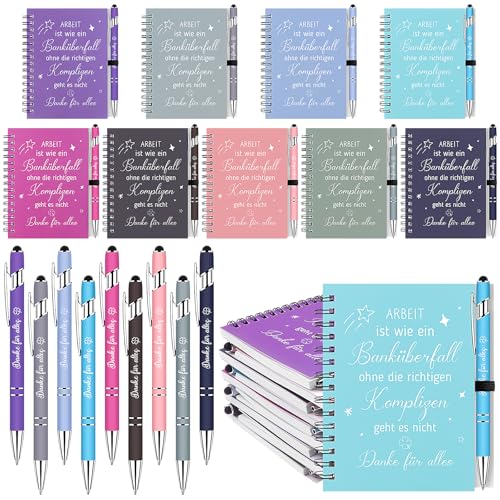 DatingShiny 9 Sets Kollegen Dankeschön Abschiedsgeschenke- Inspirierende Morandi Spiral Notizblöcke Notizheft Metal Motivation Kugelschreiber Kleines Geschenk für Mitarbeiter Kollegin Jobwechsel Team von DatingShiny