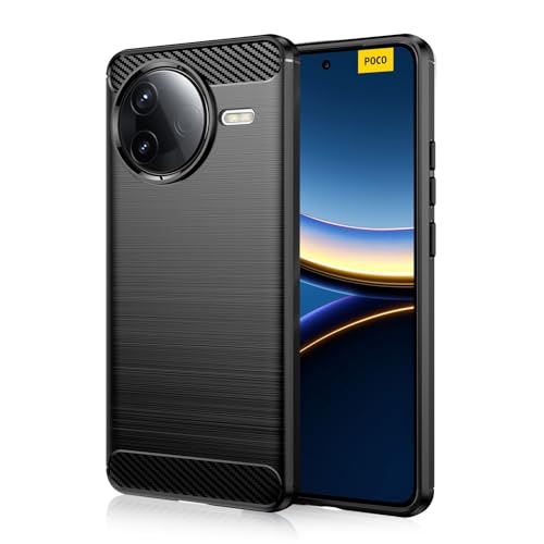 Datree Soft Silikon Hülle für Xiaomi Poco F7 Pro, Slim Weich Dünn Durchsichtige Case Schutzhülle Thin Back Cover Handyhülle (Schwarz) von Datree