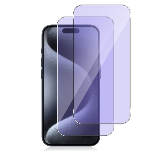 Datree für Panzerglas für iPhone 15 Pro/iPhone 15/ iPhone 16 (6,1 Zoll), 2 Stück Schutzfolie Anti-Blaulicht Folie,?Augenpflege? 9H Härte Anti-Bläschen Displayschutzfolie Schutz Glas von Datree