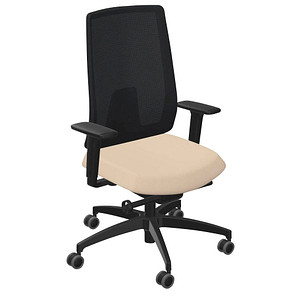 Dauphin Bürostuhl Indeed mesh Stoff beige, Gestell schwarz von Dauphin