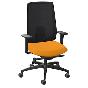 Dauphin Bürostuhl Indeed mesh Stoff orange, Gestell schwarz von Dauphin
