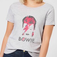 David Bowie Aladdin Sane Distressed Women's T-Shirt - Grey - M von David Bowie