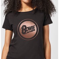 David Bowie Rose Gold Badge Women's T-Shirt - Black - L von David Bowie