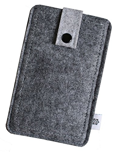 Davii Handy Filztasche für Apple Ipod Touch 3/4 / 5/6 mit Hülle, Handy Schutztasche Robust, Handytasche mit Band Knopf, Rundumschutz, Etui weich Dealbude24 - S Grau von Davii