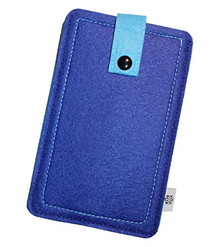 Davii Handy Filztasche für Samsung Galaxy A14 / A16 / A56, Schutztasche Robust, Handytasche mit Band Knopf, Rundumschutz, Etui weich Dealbude24 - Big Blau von Davii