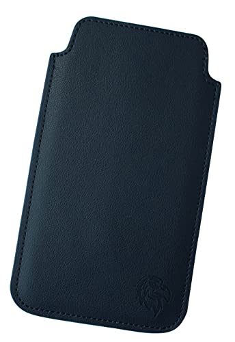 Davii Schutztasche Handytasche für Samsung Galaxy S25 Plus / S25 Ultra mit Hülle, Hülle Einsteck Etui Lasche flach mit Band weich Adler Gehärtet SXS Mond-Blau von Davii
