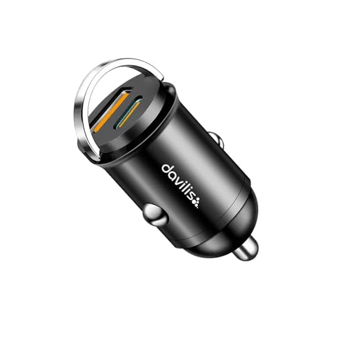 Davilis® KFZ Ladegerät Schnellladung Zigarette Zigarettenanzünder PD C 30W USB A QC 3.0 60W Gesamt Handy Smartphone Tablet Kompatibel mit iPadPro/Air 2/mini Samsung, Xiaomi, Huawei, LG von Davilis
