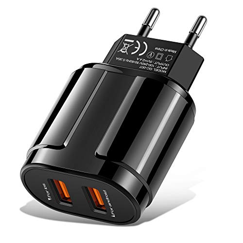USB Ladegerät für Wand 2.4A 5V 2 Ports Netzteil Ladegerät Stecker für Smartphone iOS Android Tablet USB Ladegerät für Wand 2.4A 5V 2 Ports Netzteil Ladegerät Stecker für Smartphone iOS Android Tablet von Davilis