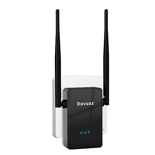 Davuaz 2023 WiFi Extender, kabelloser Signalverstärker, deckt bis zu 2.000 Sq.ft und 35 Geräte, stabil und effizient, 2,4 GHz WiFi Repeater für zu Hause von Davuaz