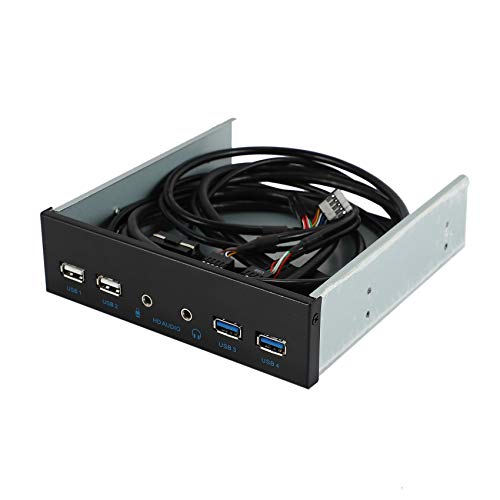 Dawafit 13,2 cm (5,25 Zoll) Desktop-PC-Gehäuse, interne Frontplatte, USB-Hub, 2 Anschlüsse, USB 3.0 und 2 Anschlüsse, USB 2.0, mit HD-Audio-Port, 20-poliger Anschluss von Dawafit