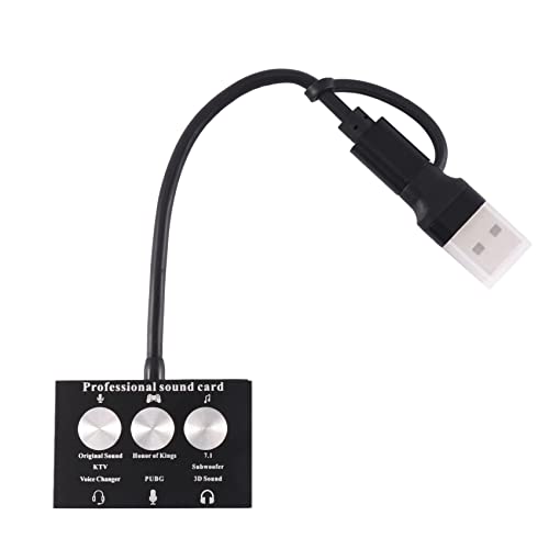 Dawafit Typ-C USB Externe Soundkarte Live Game K Song USB zu Audio 3,5 Mm Mikrofon Audio Adapter Soundkarte von Dawafit