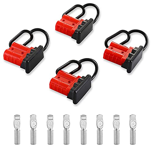 Daweglop 4 StüCke 6-8 Gauge 50A Batterie Schnell Kupplung/Trenn Vorrichtung, ÜBerbrüCkungs Kabel Stecker Stecker Kit für Abschlepp Systeme (Rot) von Daweglop