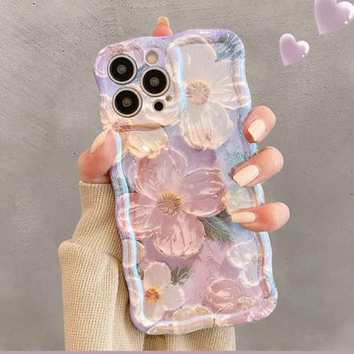Dawnieee Hülle Retro Flower Oil Painting Handyhülle kompatibel iPhone 15 6.1" Case for Women Wavy Frame Shape, Soft Silicone Protective Case Shockproof Bumper Case Cover-Muster 3 Dawnieee Hülle Retro Flower Oil Painting Handyhülle kompatibel iPhone 15 6.1" Case for Women Wavy Frame Shape, Soft Silicone Protective Case Shockproof Bumper Case Cover-Muster 3 von Dawnieee