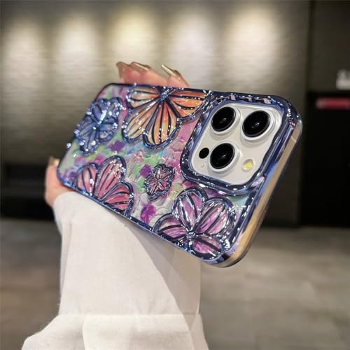 Dawnieee Hülle für iPhone 15 Plus Handyhülle Bunte Vintage Blume Handyhülle Flexible Galvanisierte TPU Stoßfeste Stoßfänger Schutzhülle Bumper Case Cover für iPhone 15 Plus 6.7"-Blau Dawnieee Hülle für iPhone 15 Plus Handyhülle Bunte Vintage Blume Handyhülle Flexible Galvanisierte TPU Stoßfeste Stoßfänger Schutzhülle Bumper Case Cover für iPhone 15 Plus 6.7"-Blau von Dawnieee