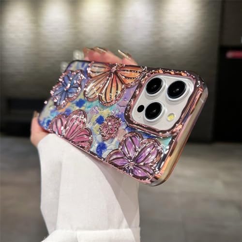 Dawnieee Hülle für iPhone 15 Pro Handyhülle Bunte Vintage Blume Handyhülle Flexible Galvanisierte TPU Stoßfeste Stoßfänger Schutzhülle Bumper Case Cover für iPhone 15 Pro 6.1"-Pulver Dawnieee Hülle für iPhone 15 Pro Handyhülle Bunte Vintage Blume Handyhülle Flexible Galvanisierte TPU Stoßfeste Stoßfänger Schutzhülle Bumper Case Cover für iPhone 15 Pro 6.1"-Pulver von Dawnieee