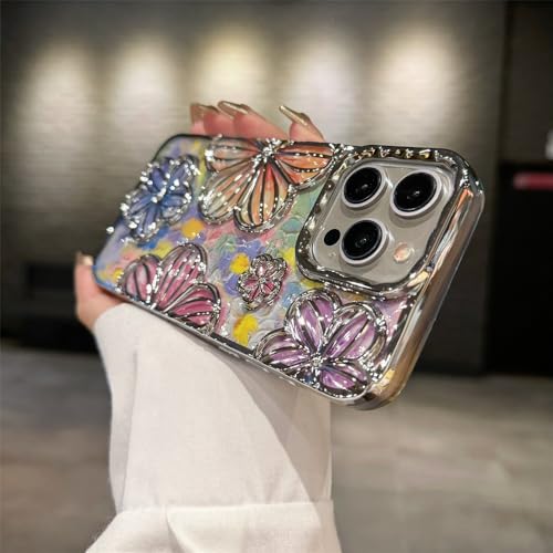 Dawnieee Hülle für iPhone 16 Plus Handyhülle Bunte Vintage Blume Handyhülle Flexible Galvanisierte TPU Stoßfeste Stoßfänger Schutzhülle Bumper Case Cover für iPhone 16 Plus 6.7"-Silber Dawnieee Hülle für iPhone 16 Plus Handyhülle Bunte Vintage Blume Handyhülle Flexible Galvanisierte TPU Stoßfeste Stoßfänger Schutzhülle Bumper Case Cover für iPhone 16 Plus 6.7"-Silber von Dawnieee