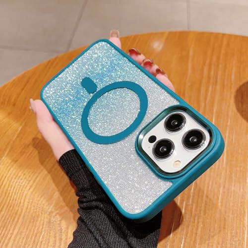 Dawnieee Transparent Glitzer Magnetische Handyhülle für iPhone 16 Pro Max Hülle 6.9" Leicht Dünn TPU Bumper PC Schale Case Mode TPU Stoßfeste Schutzhülle Cover für Mädchen und Frauen-Grün Dawnieee Transparent Glitzer Magnetische Handyhülle für iPhone 16 Pro Max Hülle 6.9" Leicht Dünn TPU Bumper PC Schale Case Mode TPU Stoßfeste Schutzhülle Cover für Mädchen und Frauen-Grün von Dawnieee