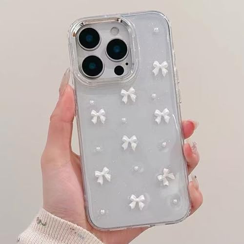 Dawnieee Transparente Handyhülle für iPhone 16 Glitzer Hülle,Bling Klare Crystal Slim Case 3D Schleife Bow Perlen Cover für Frauen Mädchen TPU Silikon Bumper Stoßfest Schutzhülle.Weiß Dawnieee Transparente Handyhülle für iPhone 16 Glitzer Hülle,Bling Klare Crystal Slim Case 3D Schleife Bow Perlen Cover für Frauen Mädchen TPU Silikon Bumper Stoßfest Schutzhülle.Weiß von Dawnieee