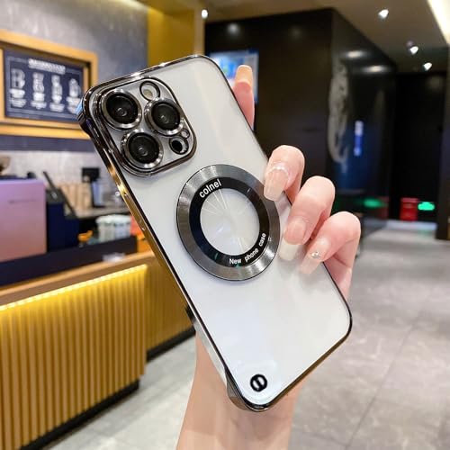 Dawnieee Ultradünn Magnetisch Hülle für iPhone 13 Pro Max Kompatibel mit MagSafe Weiche Silikon TPU Bumper Cover Galvanisierte Linse mit voller Schutzhülle Randlos 6.7 Zoll Schwarz Dawnieee Ultradünn Magnetisch Hülle für iPhone 13 Pro Max Kompatibel mit MagSafe Weiche Silikon TPU Bumper Cover Galvanisierte Linse mit voller Schutzhülle Randlos 6.7 Zoll Schwarz von Dawnieee