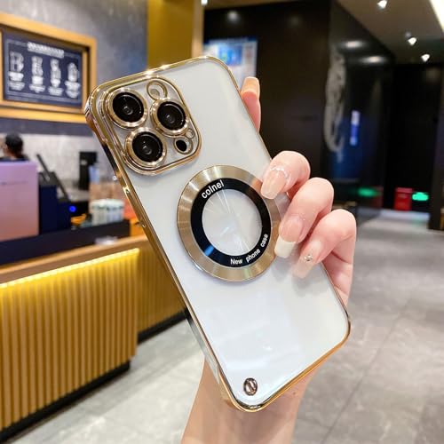 Dawnieee Ultradünn Magnetisch Hülle für iPhone 14 Pro Max Kompatibel mit MagSafe Weiche Silikon TPU Bumper Cover Galvanisierte Linse mit voller Schutzhülle Randlos 6.7 Zoll Goldene Dawnieee Ultradünn Magnetisch Hülle für iPhone 14 Pro Max Kompatibel mit MagSafe Weiche Silikon TPU Bumper Cover Galvanisierte Linse mit voller Schutzhülle Randlos 6.7 Zoll Goldene von Dawnieee